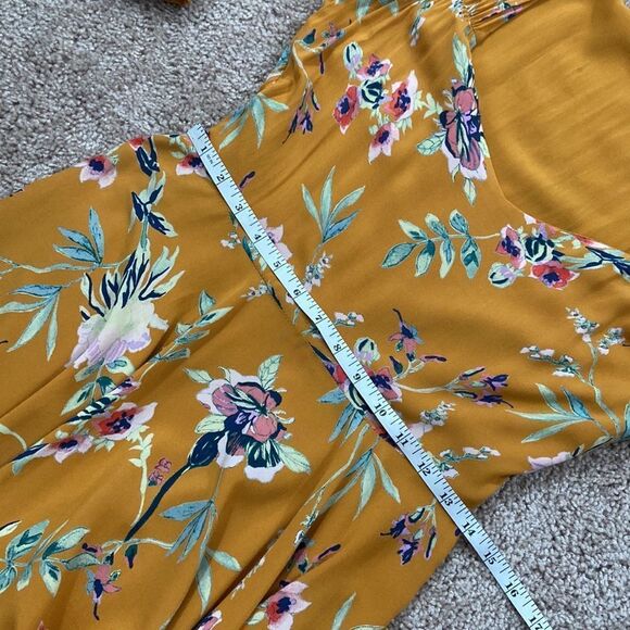 Urban Outfitters Ecote Floral Mustard Mini Dress size 6 - Picture 10 of 11